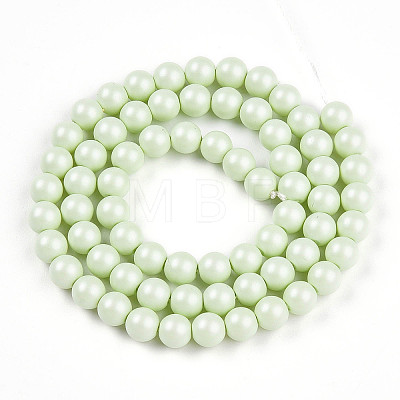 Baking Painted Pearlized Glass Pearl Bead Strands HY-N002-6mm-B02-1