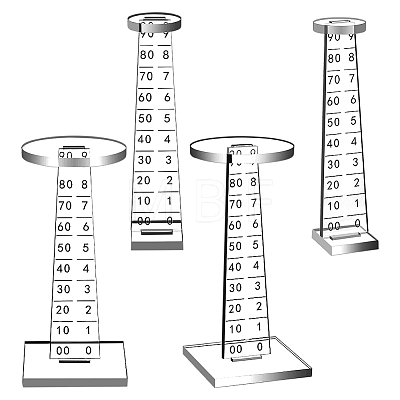 2 Sets 2 Sizes Clear Acrylic Airplane Model Holders with Scales ODIS-WH0025-170A-1