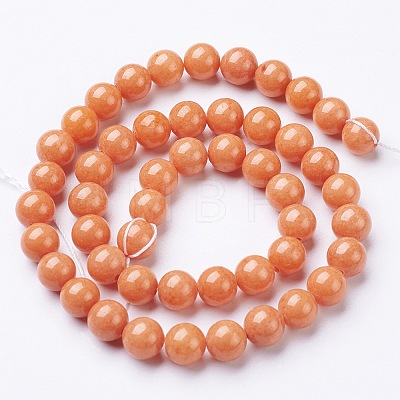 Natural Mashan Jade Round Beads Strands G-D263-8mm-XS21-1