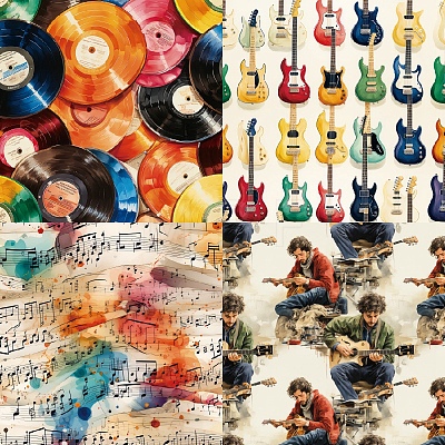 24Pcs 12 Styles Musical Theme Scrapbook Paper Pads PW-WG15BBD-01-1