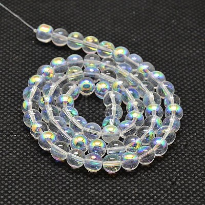 Imitate Austrian Crystal Electroplate Glass Round Bead Strands X-GLAA-F030-10mm-B01-1