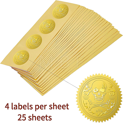 Self Adhesive Gold Foil Embossed Stickers DIY-WH0211-173-1
