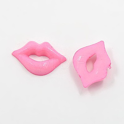 Acrylic Lip Shaped Cabochons BUTT-E024-A-08-1
