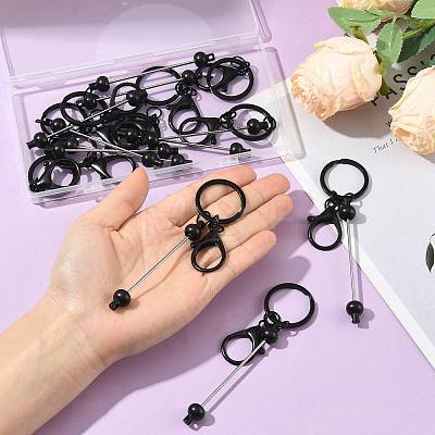 15Pcs Plastic Beadable Keychains KEYC-FS00047-1