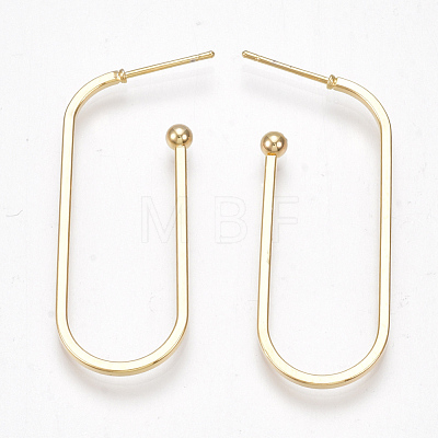 Brass Stud Earrings X-KK-S350-349G-1