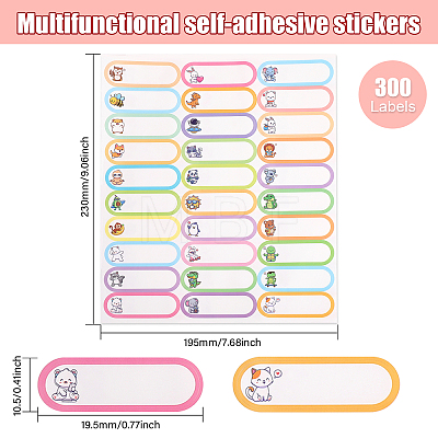 Cartoon Paper Self-Adhesive Blank Stickers DIY-WH0430-082-1