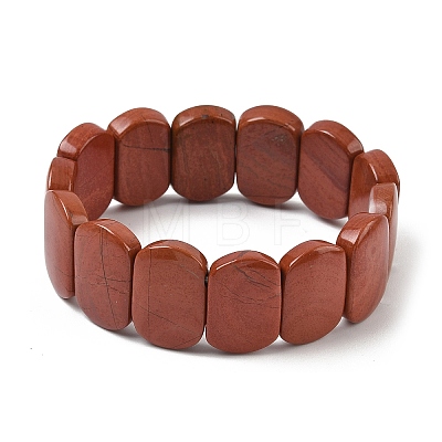 Natural Red Jasper Beads Stretch Bracelets for Women Men BJEW-I323-02U-1