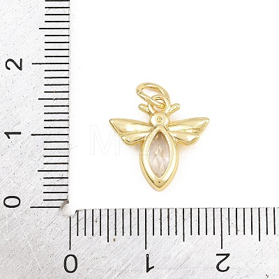 Brass Micro Pave Clear Cubic Zirconia Charms KK-E798-08C-G-1