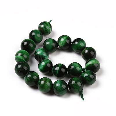 Natural Green Tiger Eye Beads Strands X-G-G099-10mm-6-1