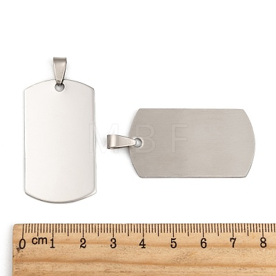 201 Stainless Steel Rounded Rectangle Stamping Blank Tag Pendants STAS-S030-03-1