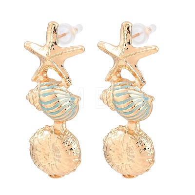 Alloy Enamel Stud Earrings EJEW-Z172-04G-1