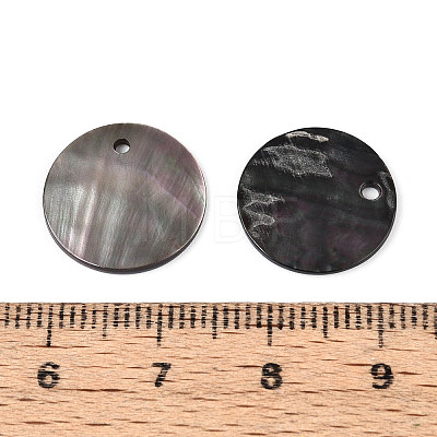 Natural Black Lip Shell Disc Charms BSHE-T014-41B-1
