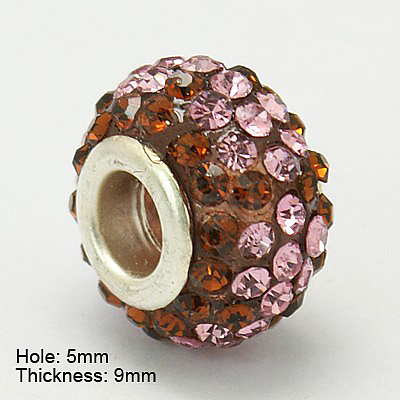 Resin Rhinestone European Beads GPDL-C004-06S-1