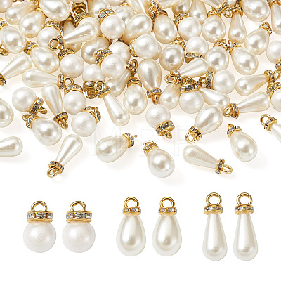 Sparkeads 120Pcs 3 Style Acrylic Pearl Pendants & ABS Plastic Pendants FIND-SK0001-01-1