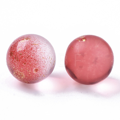 Transparent Spray Painted Frosted Glass Beads GLAA-N035-05C-03-1