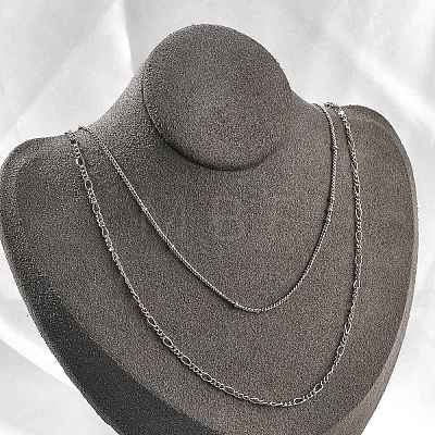 Brass Double Layer Necklaces NJEW-D302-53P-1