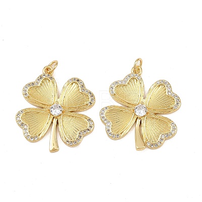 Brass Cubic Zirconia Pendants KK-L251-54G-1