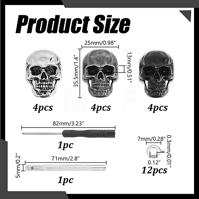 Skull Alloy Decorative Rivets DIY-AR0005-41-1
