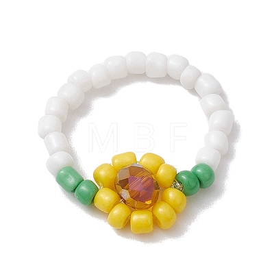 3Pcs 3 Style Glass Seed Beaded Stretch Rings RJEW-JR00658-01-1