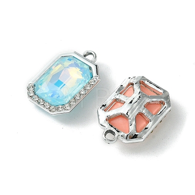 UV Plating Alloy with Mixed Color Glass Rhinestone Pendants FIND-B039-07P-1