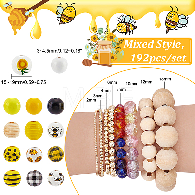   14 Styles Painted & Unfinished Natural Wood Beads WOOD-PH0002-43-1