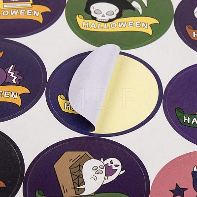 Halloween Theme Plastic Stickers STIC-C009-01K-1