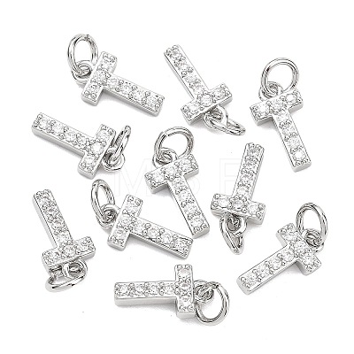SHEGRACE Brass Micro Pave Clear Cubic Zirconia Pendants XGRQ29361-394P-T-1