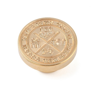 Christmas Series Wax Seal Brass Stamp Head AJEW-Z031-04G-25-1