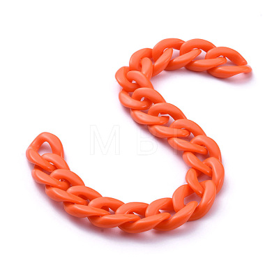 Handmade Opaque Acrylic Curb Chains X-AJEW-JB00662-04-1