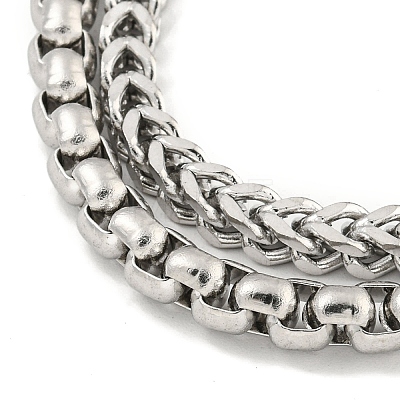 Tarnish Resistant 201 Stainless Steel Multi-Strand Chains Bracelets BJEW-F473-05P-01-1