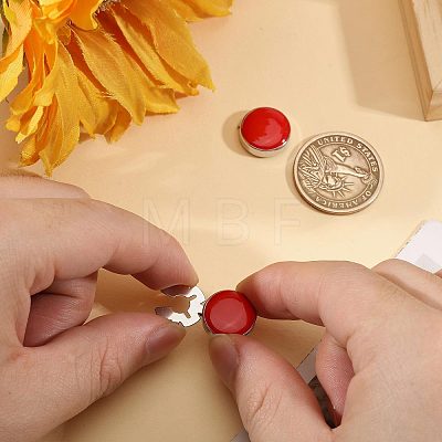 3 Pairs Brass Enamel Cufflinks BUTT-GL0001-09C-1