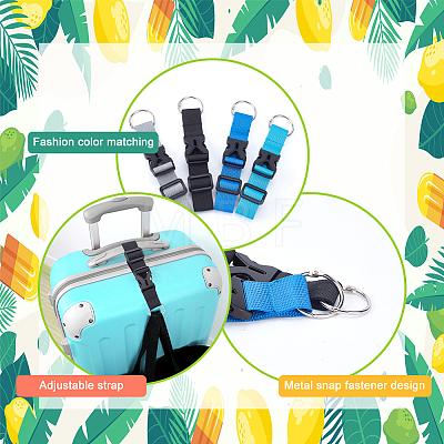   4Pcs 4 Style Nylon Adjustable Add-A-Bag Luggage Strap & Polyester Luggage Straps FIND-PH0007-06-1