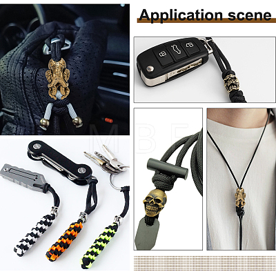 Outdoor EDC Tool Brass Parachute Rope European Beads KK-WH0066-03AB-1