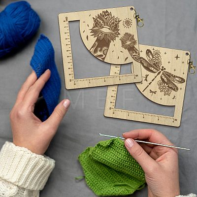 Wooden Square Frame Crochet Ruler DIY-WH0537-010-1