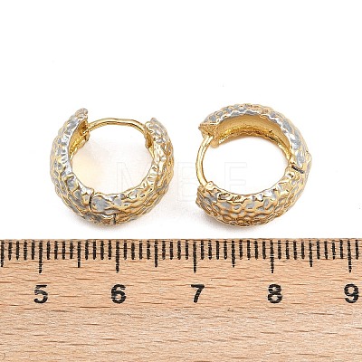 Brass Enamel Hoop Earrings EJEW-D336-02G-1
