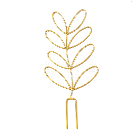 Leaf-Shaped Iron Plant Trellis AJEW-G074-03A-1