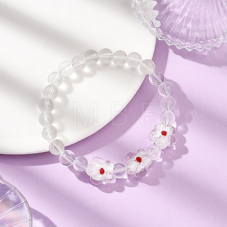 Crystal Glass Beaded Stretch Bracelets for Women BJEW-JB12791-01-1