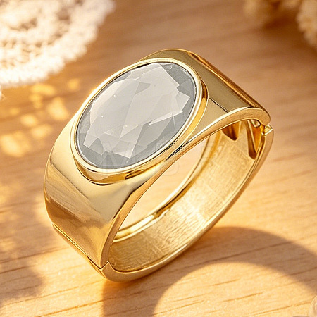 Alloy & Glass Hinged Bangles WG3D07D-01-1