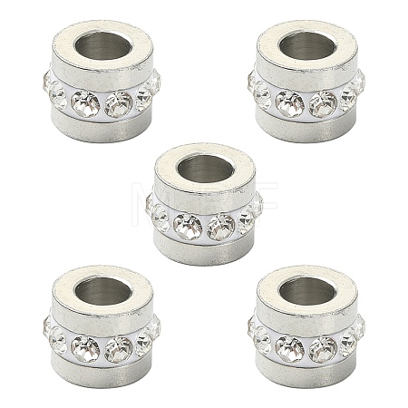 201 Stainless Steel Polymer Clay Rhinestone Inlaid Beads RB-YW0001-11A-1