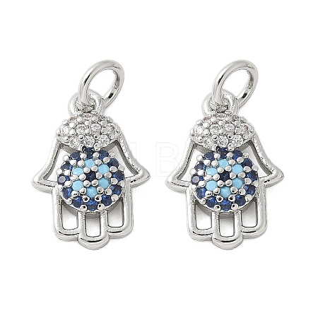 Brass Micro Pave Cubic Zirconia Charms KK-U056-47P-1