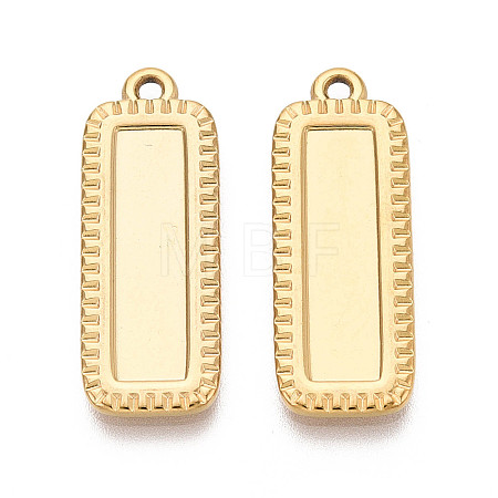 304 Stainless Steel Pendant Cabochon Settings STAS-N108-65G-1