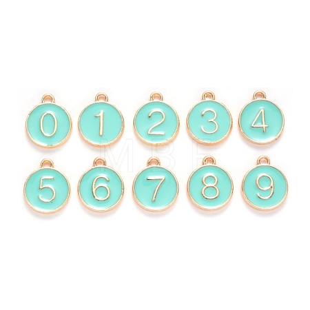 Light Gold Plated Alloy Enamel Charms ENAM-T010-06G-1