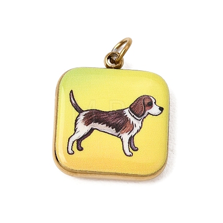 Printed 304 Stainless Steel Pendants SA-CBACFAA-07G-C-1