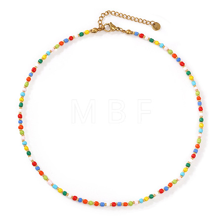 Summer Colorful Glass Seed Beaded Necklaces for Women OL9548-2-1