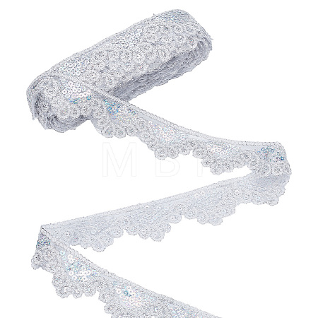 Polyester Lace Ribbon OCOR-WH0105-202B-1