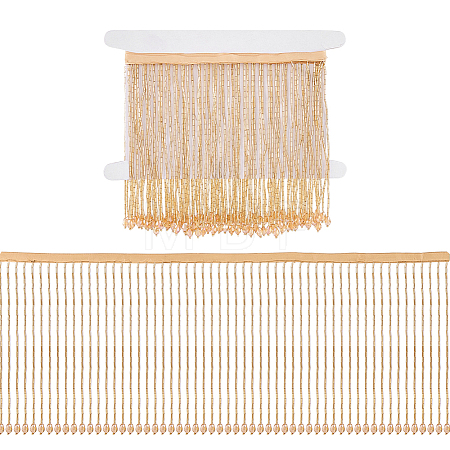 1 Yard Glass Beaded Tassel Ribbon DIY-FG0010-38E-1