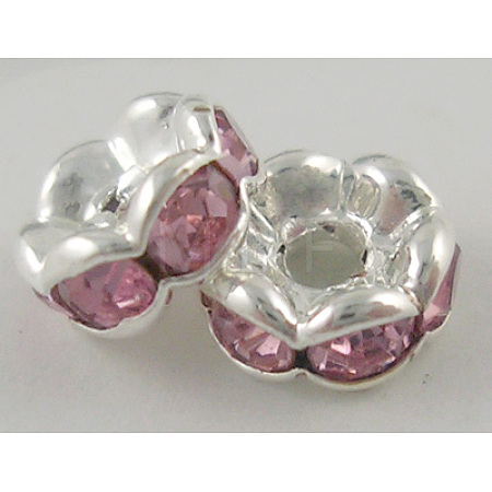 Brass Rhinestone Spacer Beads X-RSB030NF-07-1