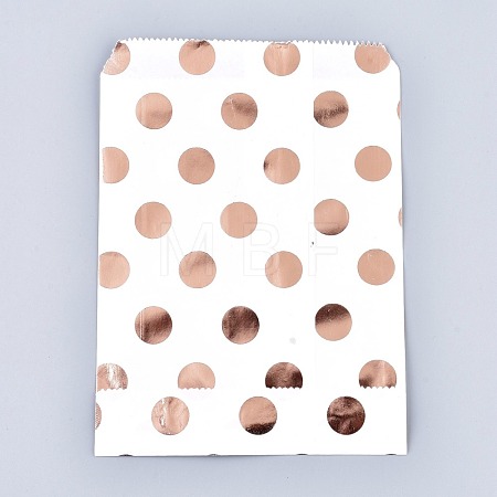 Polka Dot Pattern Eco-Friendly Kraft Paper Bags AJEW-M207-H01-01-1