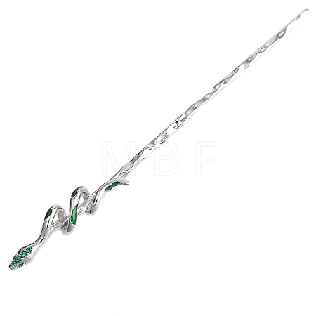 Snake Alloy Rhinestone Hair Sticks PW-WG25989-01-1