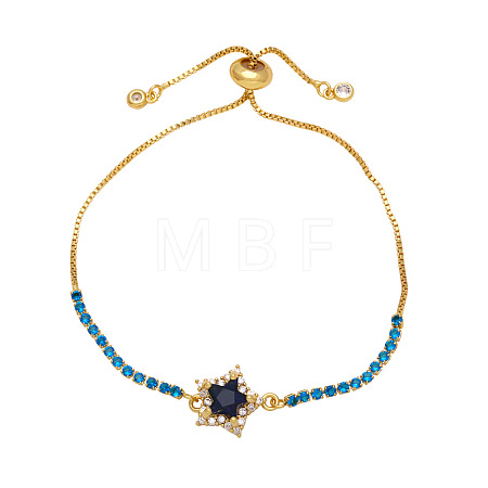 Adjustable Brass Box Chain Slider Bracelets WGB5F0D-02-1